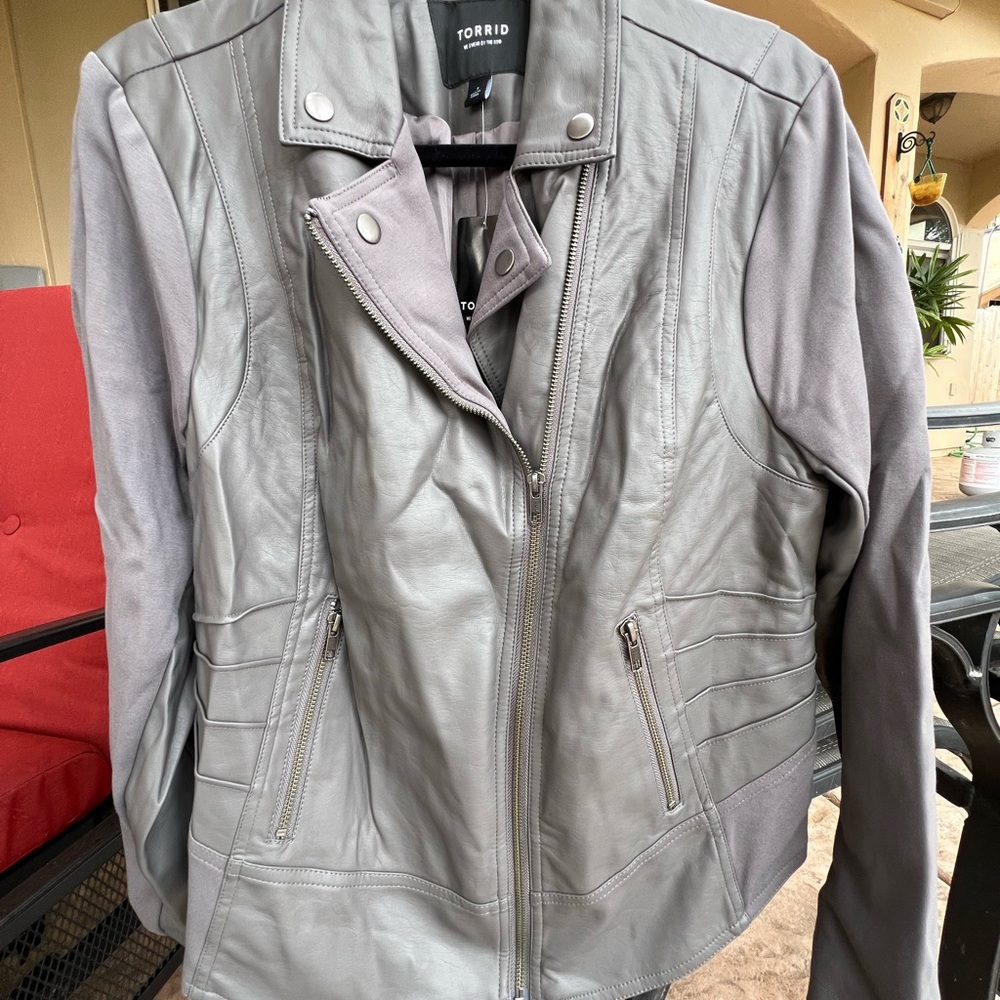 Torrid Women's Vegan Leather Jacket in Dark Gray